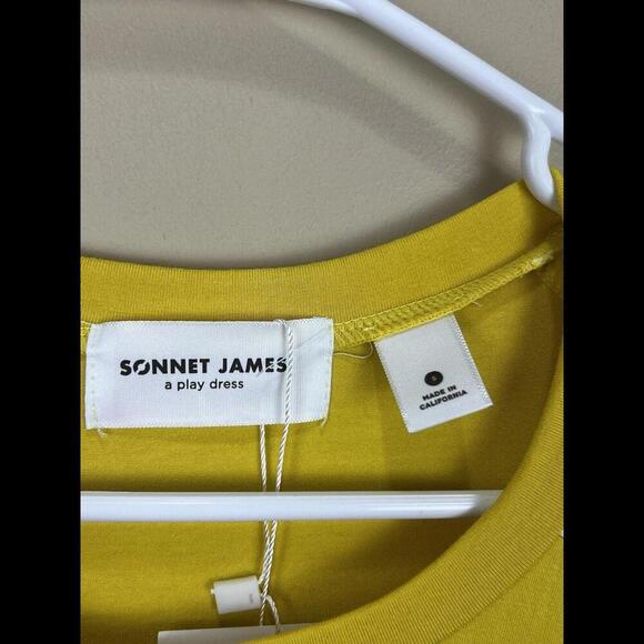 NWT Sonnet James Soft Knit Play Midi Dress size Small Mustard Colorblock - Picture 3 of 5